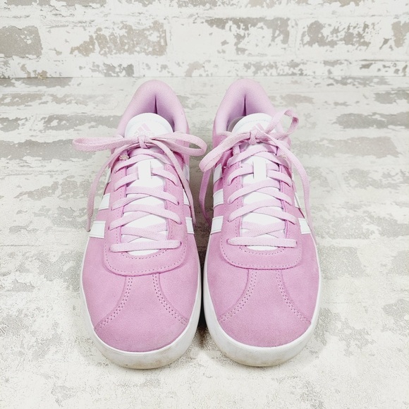 NEW Adidas Powder Pink Sleek Suede Lace Up Streetwear Casual Sneaker E117 - Picture 6 of 11